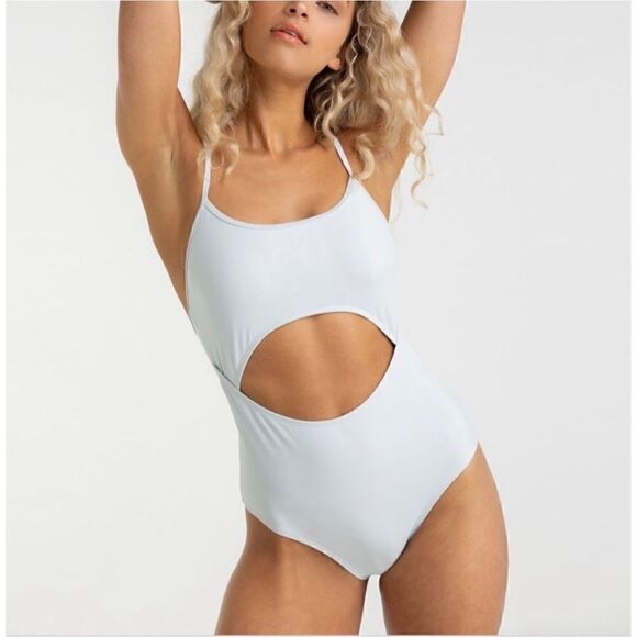 Gymshark Expose one piece swimsuit in ice blue - Picture 1 of 9